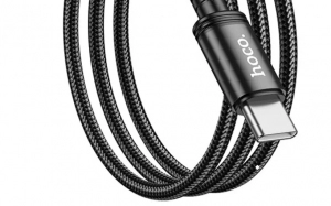Cable USB-C to Lightning  HOCO “X89 Wind”, 1m, Black, PD20W Fast Charge, Charging Data Cable, Outer material: Braided wire 