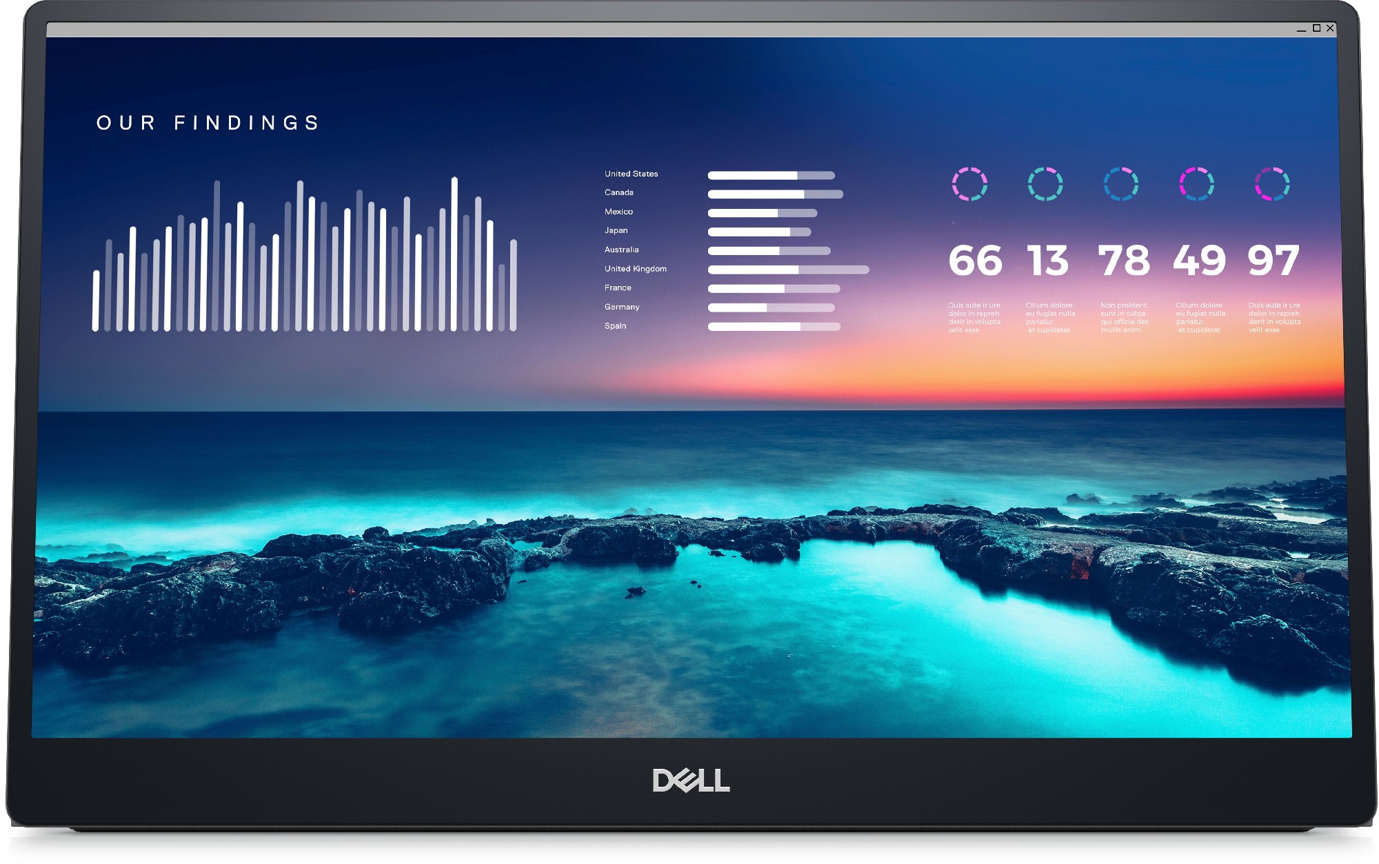 14.0” Monitor Portabil DELL P1424H / 6ms / FHD / Black photo 1