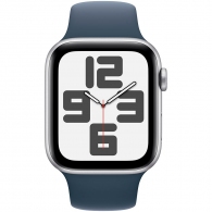 Smart watch Apple Watch SE GPS 44mm Silver Aluminium Case with Storm Blue Sport Band - M/L (MREE3QI/A) thumbnav 2