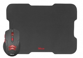 Trust Ziva Gaming Mouse + MOUSEPAD(220 x 300 mm), 1000 - 3000 dpi, 6 button,USB, Black 