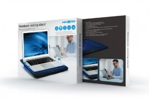 Gembird  ACT-NS151F, Notebook cooling stand, up to 15.6”, LED backlight in fans, Large 12 cm cooling fan, 1000 RPM (± 10 %), Black thumbnav 2