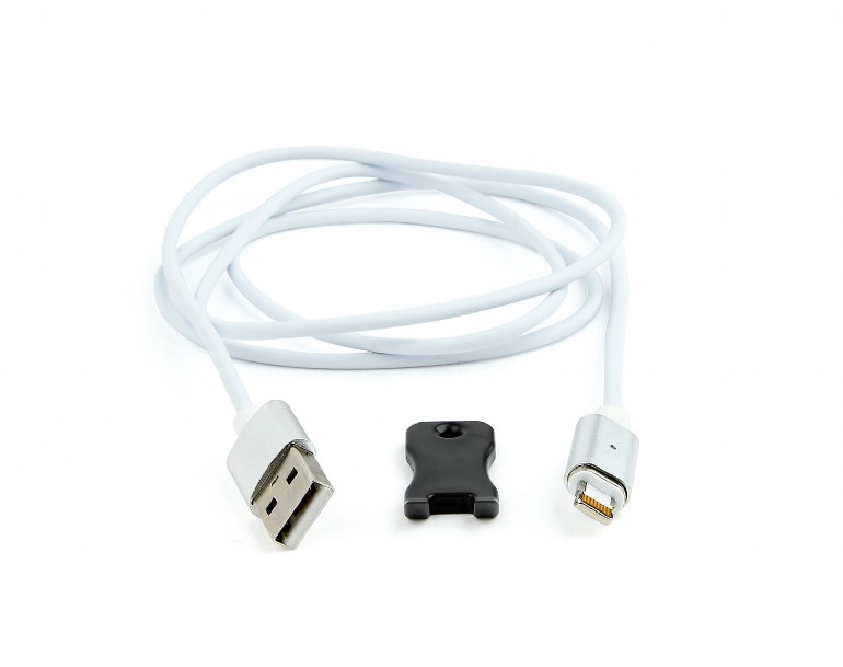 Cable 8-pin 1m - CC-USB2-AMLMM-1M, Magnetic USB 2.0 to 8-pin male connector cable, silver, 1 m photo 1 Cable 8-pin 1m - CC-USB2-AMLMM-1M, Magnetic USB 2.0 to 8-pin male connector cable, silver, 1 m photo 1
