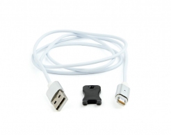 Cable 8-pin 1m - CC-USB2-AMLMM-1M, Magnetic USB 2.0 to 8-pin male connector cable, silver, 1 m thumbnav 1