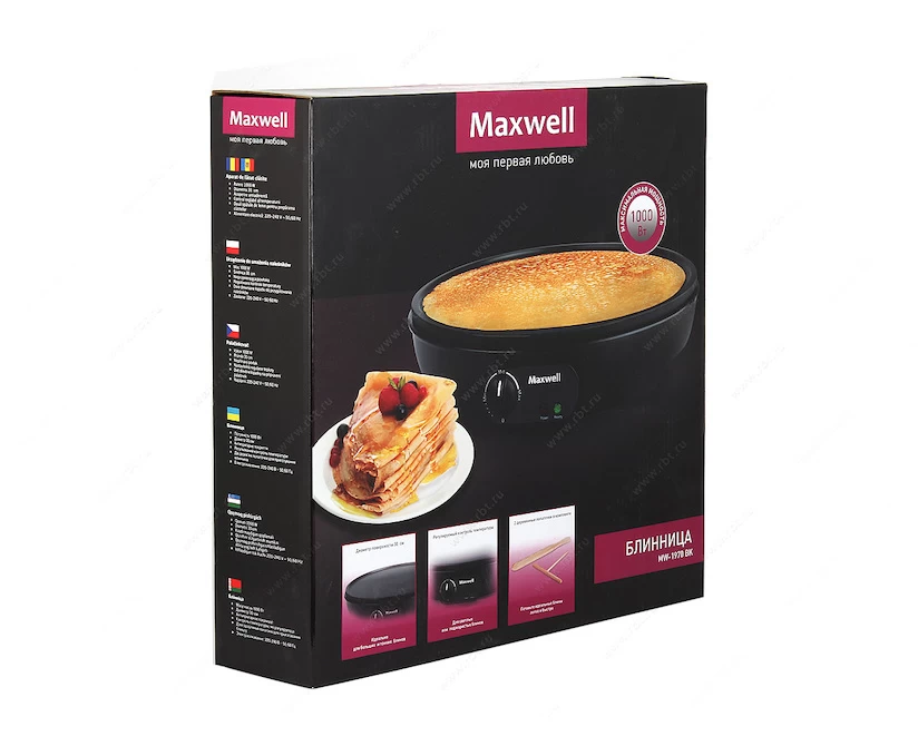 Блинница Maxwell MW1970, 1000 Вт, Черный photo 4