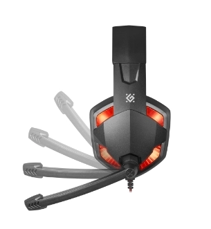 Căști Defender Warhead Negru cu rosu Cu fir / Gaming / Negru cu rosu photo 4