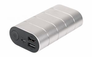 10000mAh Power bank - Verbatim USB-A & Micro B, Output: 5V / 2.1A , Metal design, Grey thumbnav 1