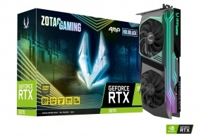 ZOTAC GeForce RTX 3070 AMP Holo LHR 8GB GDDR6, 256bit, 1785/14000Mhz, Ampere, PCIeX16 4.0, Dual Fan / IceStorm 2.0, 2.5 Slot, 1xHDMI, 3xDP, Active Fan Control/FREEZE Fan Stop, SPECTRA 2.0 RGB, Holo Black Design, Metal Wraparound RGB Led Backplate, Premium thumbnav 1