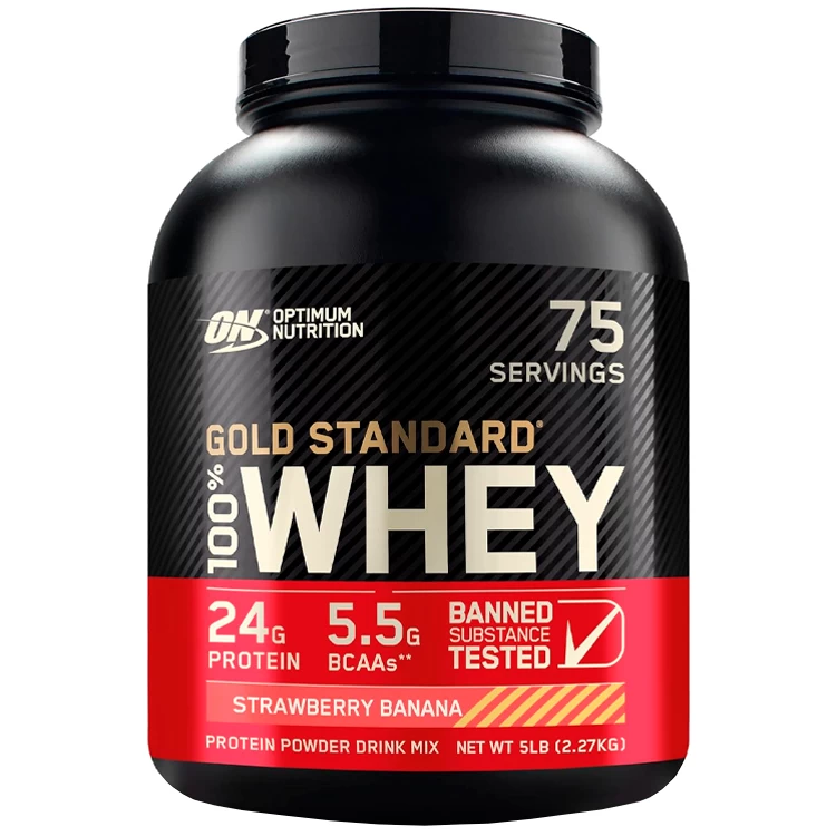 Сывороточный протеин Optimum Nutrition Gold Standard 100% WHEY Strawberry Banana 5lb/2.26 кг photo 1