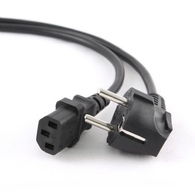 Power cord PC-186-VDE-3M, 3m, Schuko input and right angled C13 output, with VDE approval, Black thumbnav 1