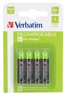 Verbatim Rechargeable Battery AAA, 4pcs 