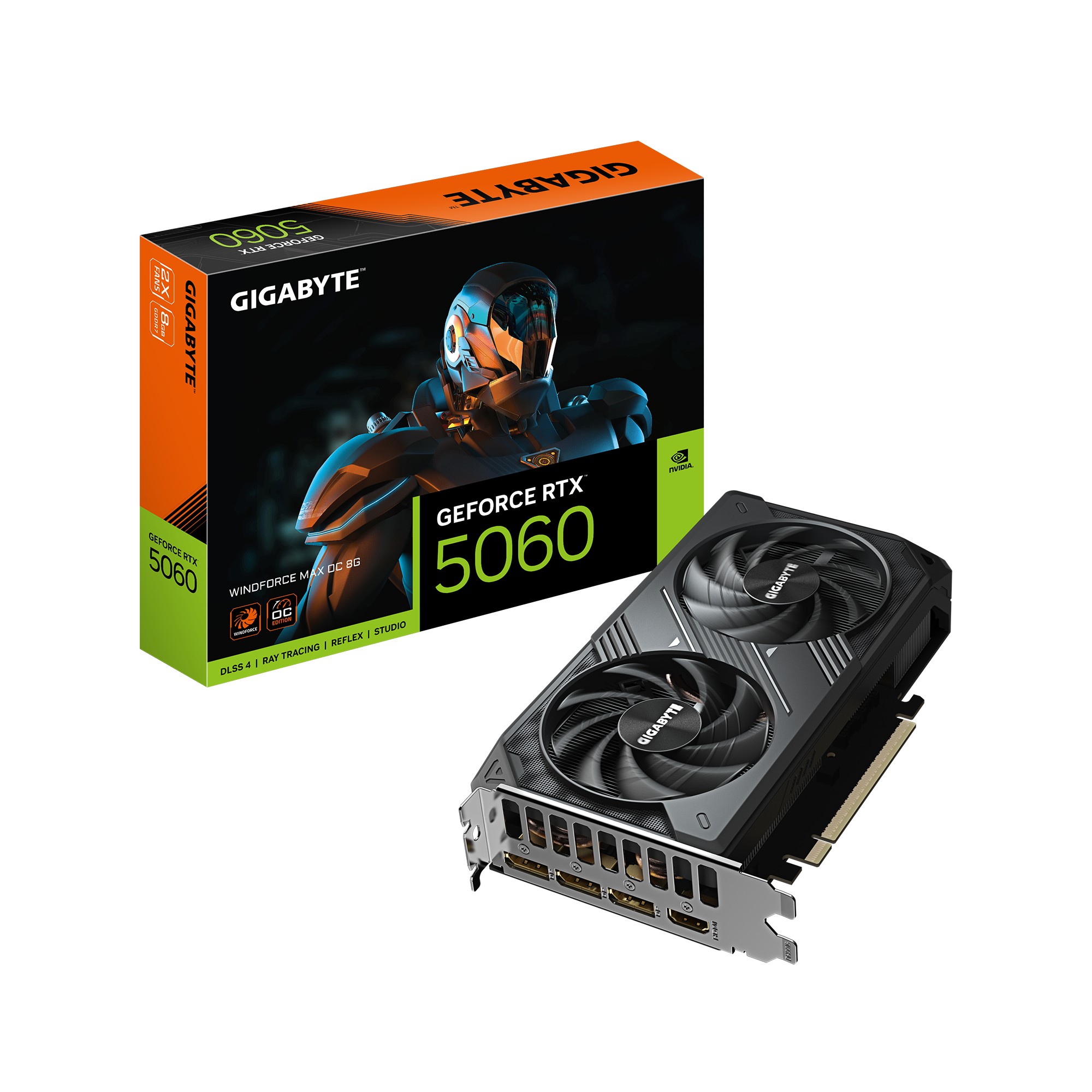 Видеокарта GIGABYTE GeForce RTX 5060 WINDFORCE MAX OC 8G / 8GB / GDDR7 / 128bit photo 1