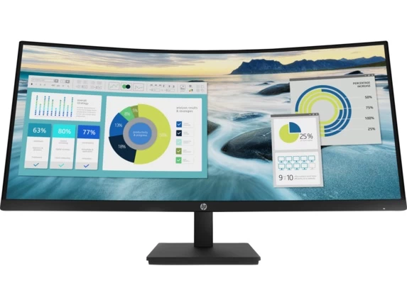 34.0" Monitor HP VA LED P34hc G4 / UltraWide / Curved / 21:9 / Black photo 1