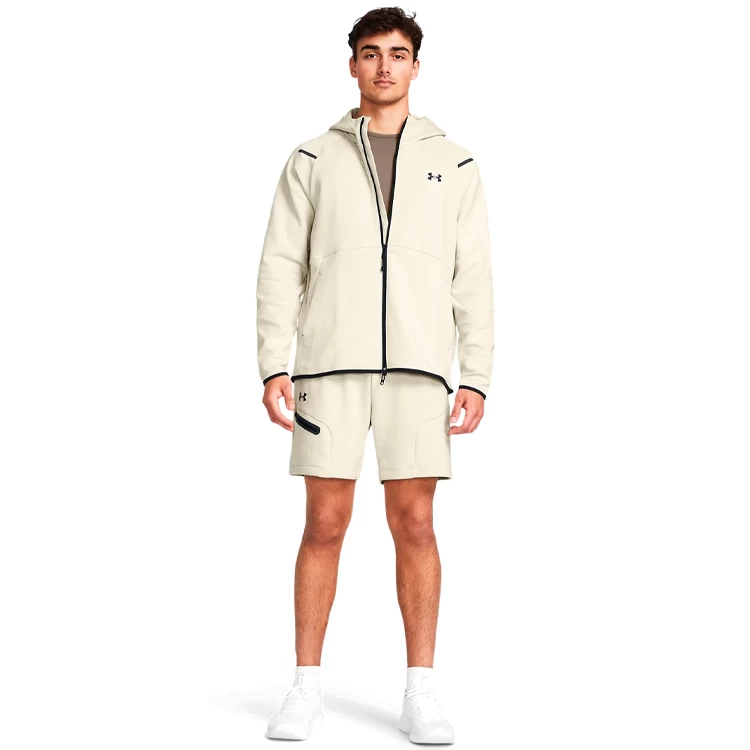 Hanorac pt bărbați Under Armour Unstoppable Flc FZ S Bej photo 4