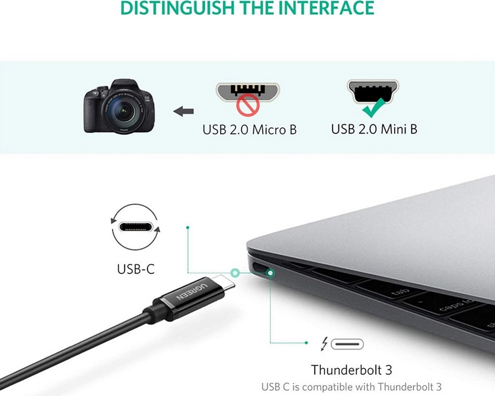 Кабель USB-C - Mini USB UGREEN 70873 2 /2м /Черный photo 4