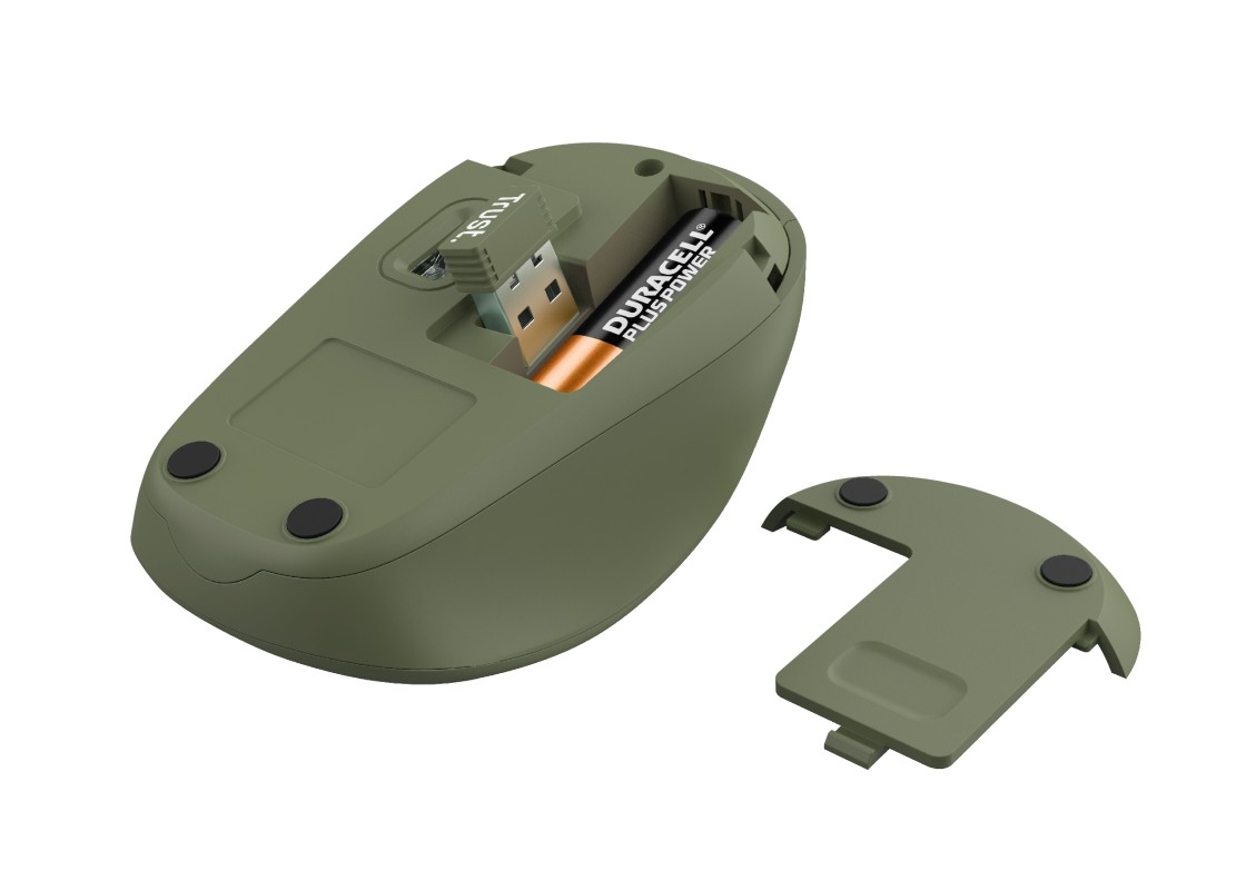 Мышь Беспроводная Trust Yvi + Eco / 8m 2.4GHz Micro receiver / 1600dpi / Green photo 4