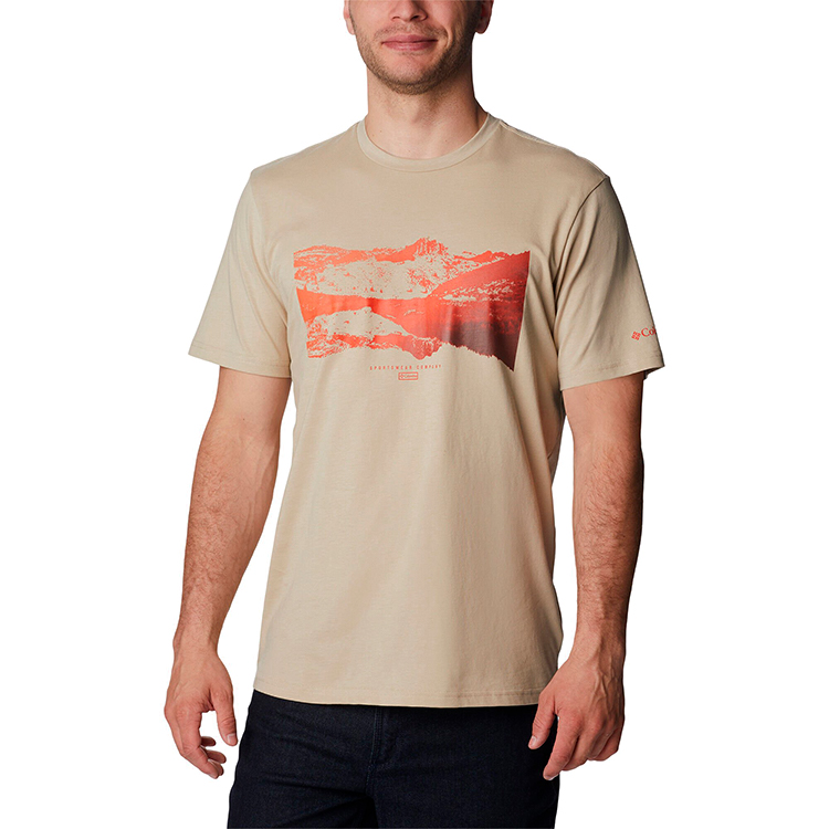 Tricou bărbătesc Columbia Path Lake Graphic Tee II S Bej photo 3