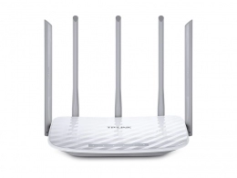 TP-LINK Archer C60 AC1350 Dual Band Wireless Router, Atheros, 867Mbps at 5Ghz + 450Mbps at 2.4Ghz, 802.11ac/a/b/g/n, MU-MIMO, Beamforming, 1 WAN + 4 LAN, Wireless On/Off and WPS button, 3 x 2.4GHz fixed antennas + 2 x 5GHz antennas 