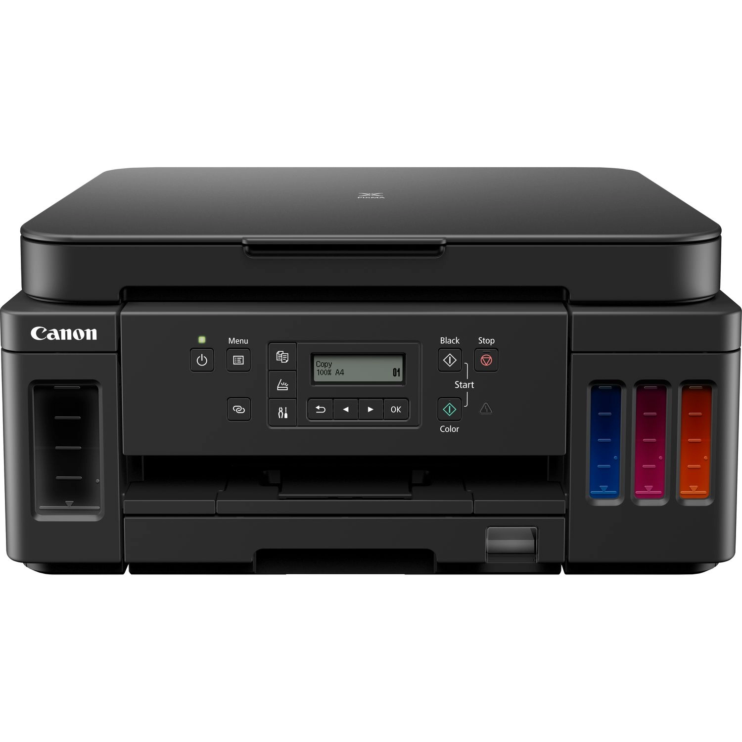 MFD CISS Canon Pixma G6040, Color Printer/Duplex/Scanner/Copier/Network/Wi-Fi, A4, Print 4800x1200dpi_2pl, Scan 1200x2400dpi, ESAT 13/6.8 ipm, LCD display 6.2cm, Tray 350 sheet, 4 ink tanks:(3*GI-40PGBK/,GI-40C,GI-40M,GI-40Y)18k on b/w; 7,7k color; photo 1