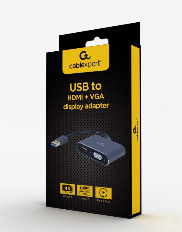 Adaptor Gembird A-USB3-HDMIVGA-01, USB to HDMI + VGA photo 2