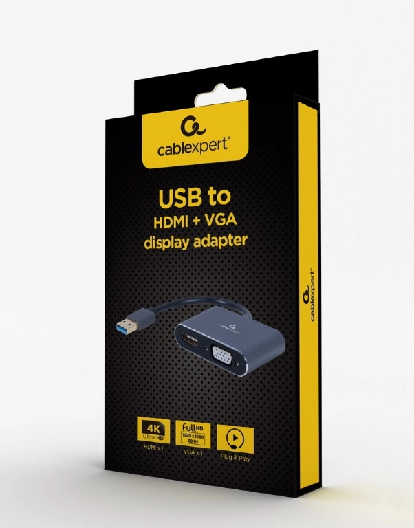 Адаптер Gembird A-USB3-HDMIVGA-01, USB to HDMI + VGA photo 2