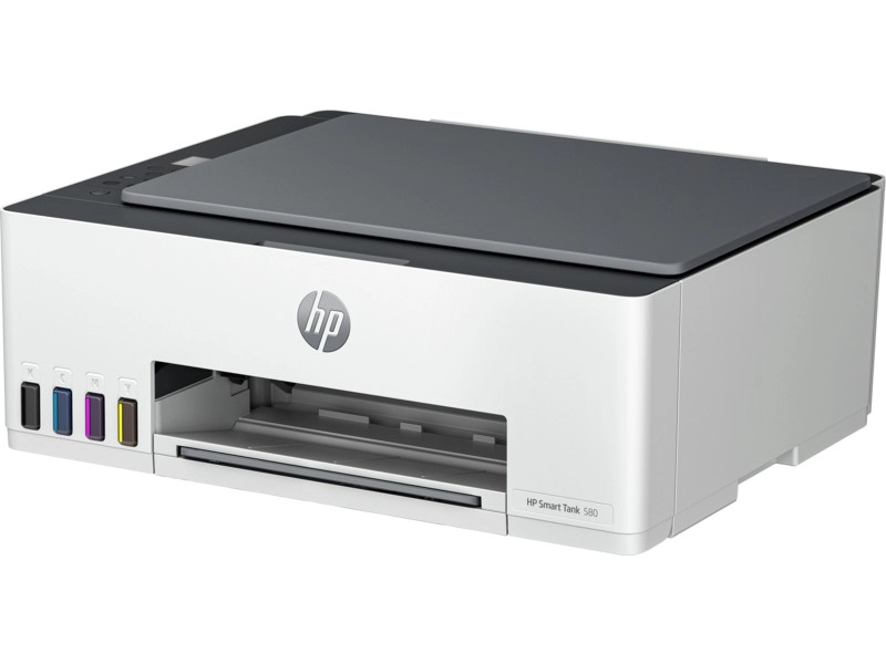 MFD CISS HP Smart Tank 580, White/Gray, Colour Print/Scan/Copier A4, up to 12ppm/5ppm black/color, up to 4800x1200 dpi,  Scan 1200 x 1200, Up to 3000 p/m, 980 Mhz, 64 Mb, 27 Segments + 1.0 inch iCON LCD display, USB 2.0, Bluetooth, Wi-Fi 802.11b/g/n, Wi-F photo 3