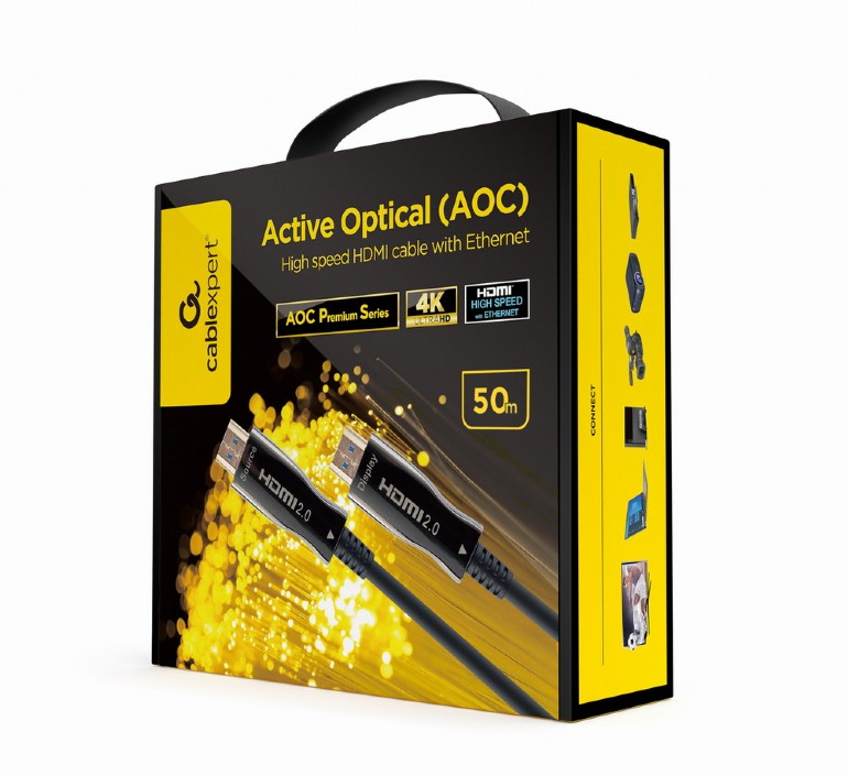 Видео кабель Gembird CCBP-HDMI-AOC-50M-02 / Supports 4K UHD resolutions at 60Hz, male-male / 50 m photo 2
