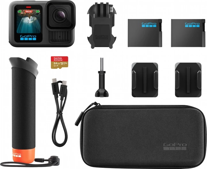 Camera Action GoPro HERO 13 Black + Battery + SD Card 64GB + Handler (CHDRB-131-RW) photo 9