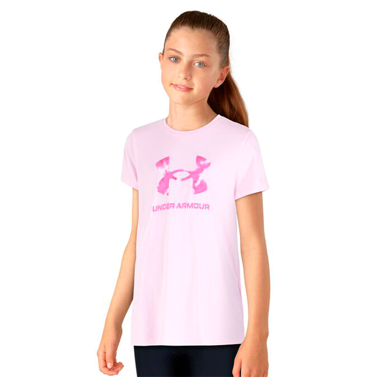 Tricou Under Armour UA G TECH SOLID PRINT FILL / Femei / XL / Roz photo 4