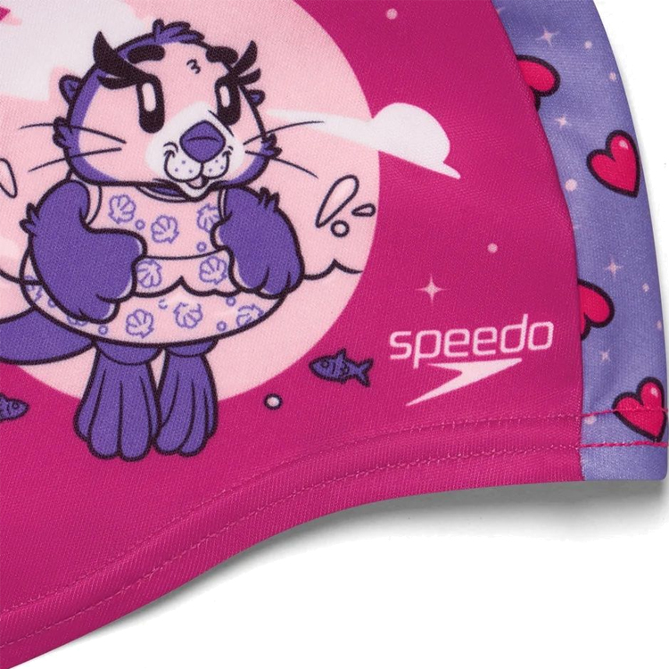 Полиэстеровая шапочка для плавания Speedo PRINTED POLYESTER CAP IU 8-1224114676 Розовый/Фиолетовый photo 3