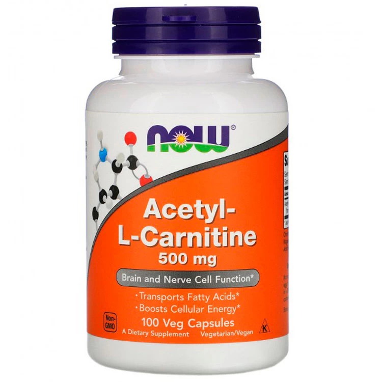 Ацетил-Л-Карнитин Now Sports ACETYL L-CARN 500mg 100 VCAPS photo 1