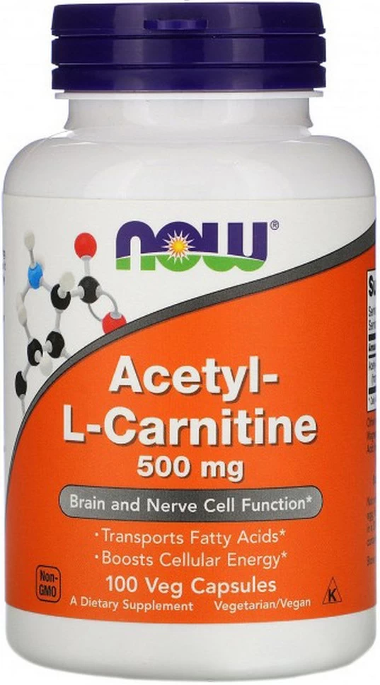 Ацетил-Л-Карнитин Now Sports ACETYL L-CARN 500mg 100 VCAPS photo 2