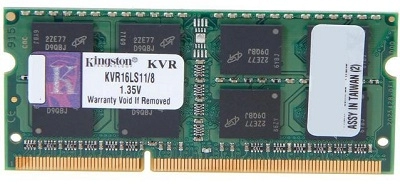 8GB DDR3L-1600 SODIMM Kingston ValueRam, PC12800, CL11, 1.35V photo 1