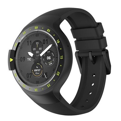 Ticwatch S by Mobvoi, Knight Black, 1.4" OLED Touch Display, Wear OS by Google, 512MB/4GB, GPS, Time, Mic/Speaker for incoming calls, Heart Rate, Steps, Alarm, Distance Display, Average Daily Steps, Weather, Notifications, IP67, 48Hrs+, BT4.1, 45.5g photo 1