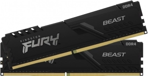 16GB (Kit of 2*8GB) DDR4-3000 Kingston FURY® Beast DDR4, PC24000, CL15, 1.35V, Auto-overclocking, Asymmetric BLACK low-profile heat spreader, Intel XMP Ready (Extreme Memory Profiles) 