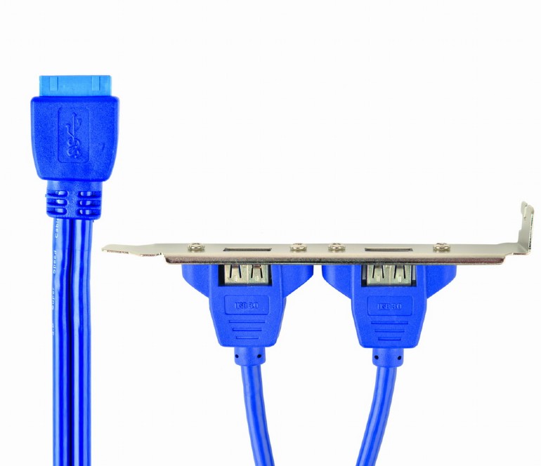 Адаптер Gembird CC-USB3-RECEPTACLE, Dual USB 3.0 receptacle on bracket photo 1 Адаптер Gembird CC-USB3-RECEPTACLE, Dual USB 3.0 receptacle on bracket photo 1