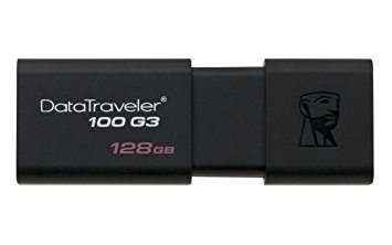128GB USB3.0 Kingston DataTraveler 100 G3 Black, Retractable USB connector, (Read 100 MByte/s, Write 12 MByte/s) photo 1