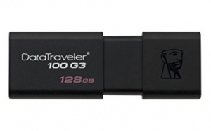 128GB USB3.0 Kingston DataTraveler 100 G3 Black, Retractable USB connector, (Read 100 MByte/s, Write 12 MByte/s) thumbnav 1