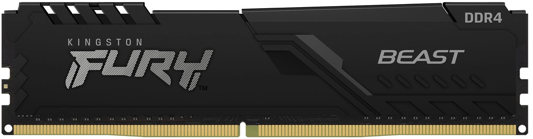 16GB DDR4-3000 Kingston FURY® Beast DDR4, PC24000, CL16, 1.35V, Auto-overclocking, Asymmetric BLACK low-profile heat spreader, Intel XMP Ready (Extreme Memory Profiles) photo 1