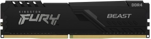 16GB DDR4-3000 Kingston FURY® Beast DDR4, PC24000, CL16, 1.35V, Auto-overclocking, Asymmetric BLACK low-profile heat spreader, Intel XMP Ready (Extreme Memory Profiles) 