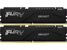64GB (Kit of 2*32GB) DDR5-5200  Kingston FURY® Beast DDR5, PC41600, CL40, 2Rx8, 1.25V, Auto-overclocking, Asymmetric BLACK low-profile heat spreader, Intel XMP 3.0 Ready (Extreme Memory Profiles) 