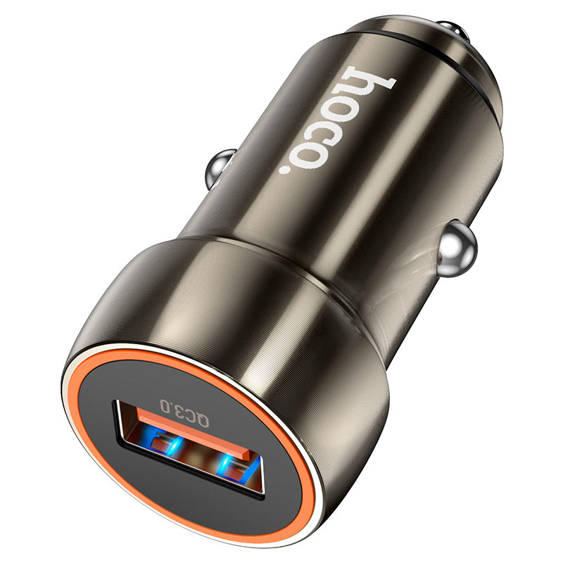 Incarcator auto USB HOCO Z46 Blue shield / 1 x USB / Total output: 38W / up to PD3.0 / QC3.0 / Black photo 1 Incarcator auto USB HOCO Z46 Blue shield / 1 x USB / Total output: 38W / up to PD3.0 / QC3.0 / Black photo 1