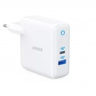Incarcator de retea Anker PowerPort PD+ 2 / 35W (PowerDelivery (20W) and USB-A PowerIQ (15W)) / White 