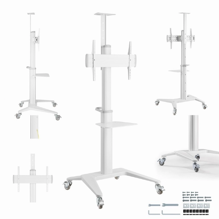 Suport de podea 37” - 70”, Gembird ”TVS-70T-02-W”, White photo 7
