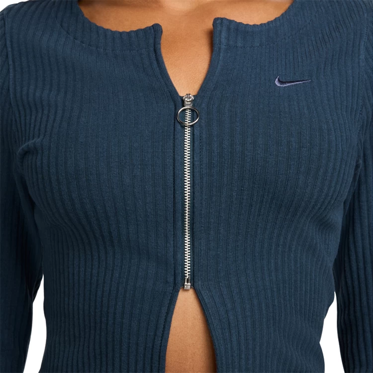 Hanorac Nike W NSW NK CHLL KNT RIB FZ CRDGN XS Albastru Femei photo 5