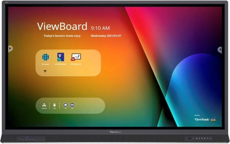 ViewSonic IFP6552-1ANEP, EDUCATION - Powerful Multimedia Learning, IFP, 65"(3840x2160), 33 multi-point touch, 7H, 350nits, 4G RAM/32GB Storage, OPSx1, Wi-Fi slotx1, HDMI-INx3, VGAx1, DPx1, SPDIFx1,USB-Ax5,USB-Bx2,USB-Cx1, Earphonex1,PC audiox1, RJ45 photo 1