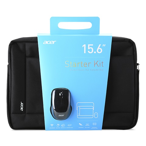15.6" NB Bag - ACER NOTEBOOK STARTER KIT - 15.6" AAK920 CARRYING BAG BLACK AND  WIRELES MOUSE BLACK photo 1