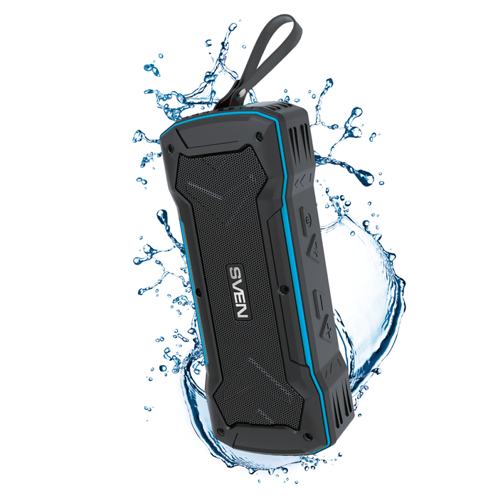 Колонка Портативная SVEN PS-220, Black-Blue / 10W / Bluetooth / FM / USB / microSD / 1200mA*h photo 1 Колонка Портативная SVEN PS-220, Black-Blue / 10W / Bluetooth / FM / USB / microSD / 1200mA*h photo 1