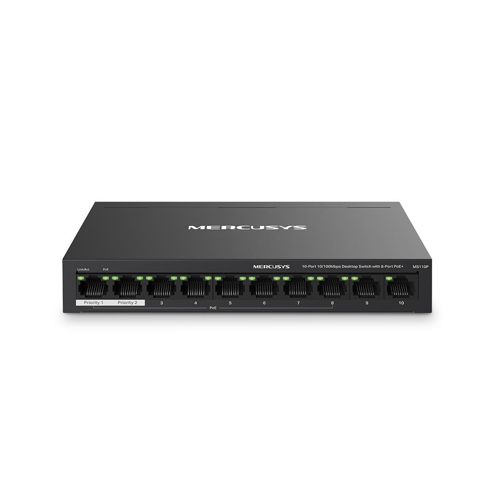 Коммутатор MERCUSYS MS110P / 10 port / 100Mb / RJ45 / Plastic case photo 1 Коммутатор MERCUSYS MS110P / 10 port / 100Mb / RJ45 / Plastic case photo 1