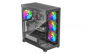 Корпус XILENCE Xilent Gleam / X818.ARGB/ no PSU/ Aquarium panel/ ATX/ Black thumbnav 2