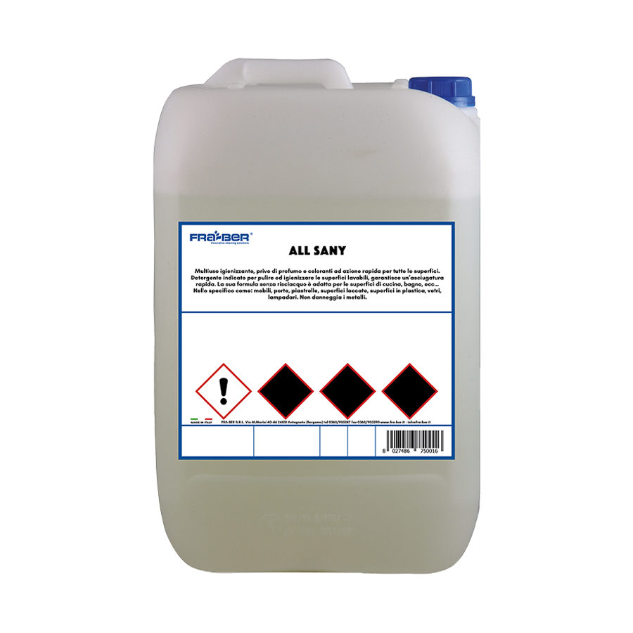 Dezinfectant multifunctional, inodor si incolor, cu actiune rapida,FRA-BER ALL SANY 5L photo 1 Dezinfectant multifunctional, inodor si incolor, cu actiune rapida,FRA-BER ALL SANY 5L photo 1